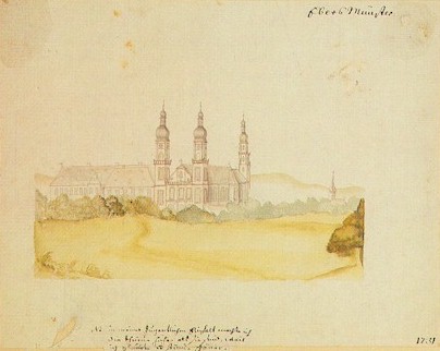 Ebersmunster vu par J.A. Silbermann en 1731